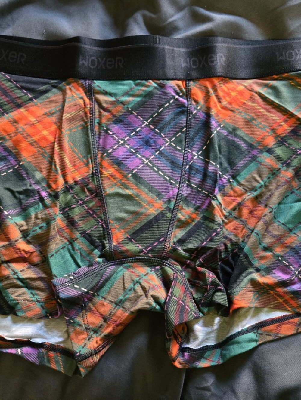 Woxer Holiday Plaid Star Boyshort New XL